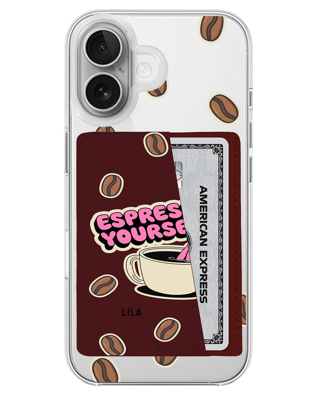 iPhone Leather Wallet Case - Espresso Yourself