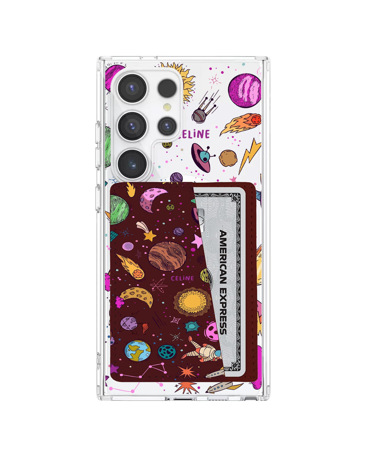 Android Leather Wallet Case - Retro Space