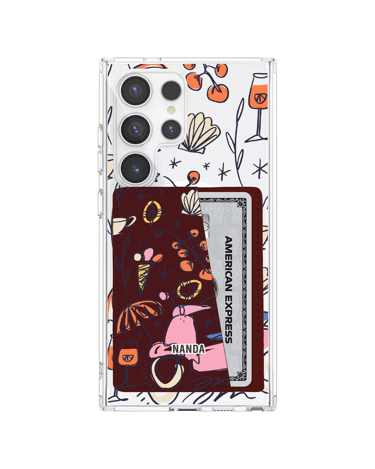 Android Leather Wallet Case - Vacation Scribbles
