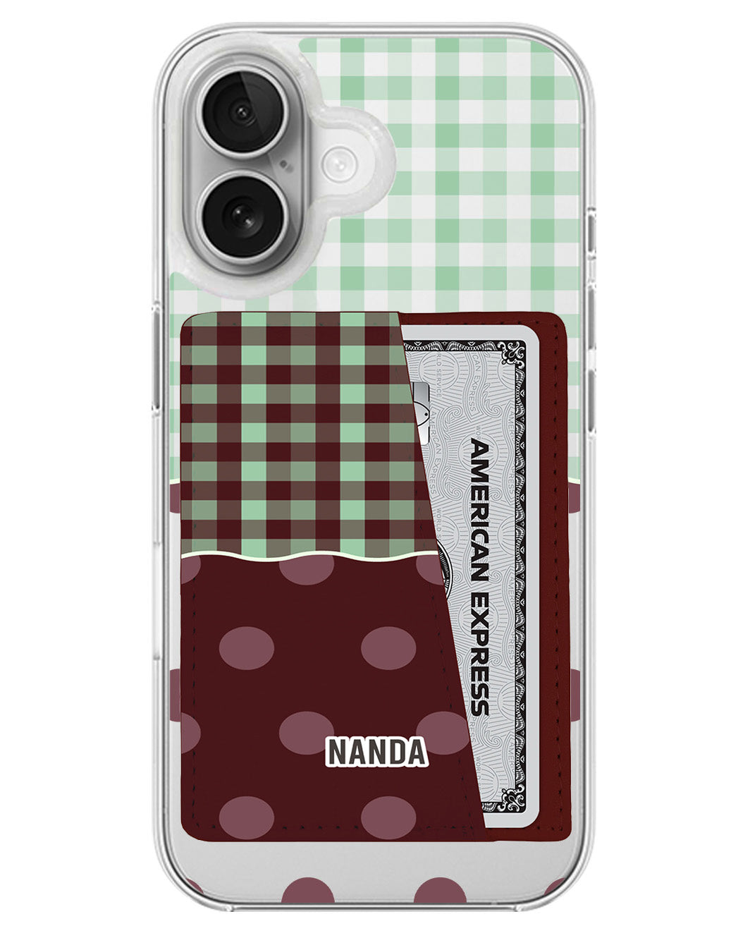 iPhone Leather Wallet Case - Mint Picnic Day