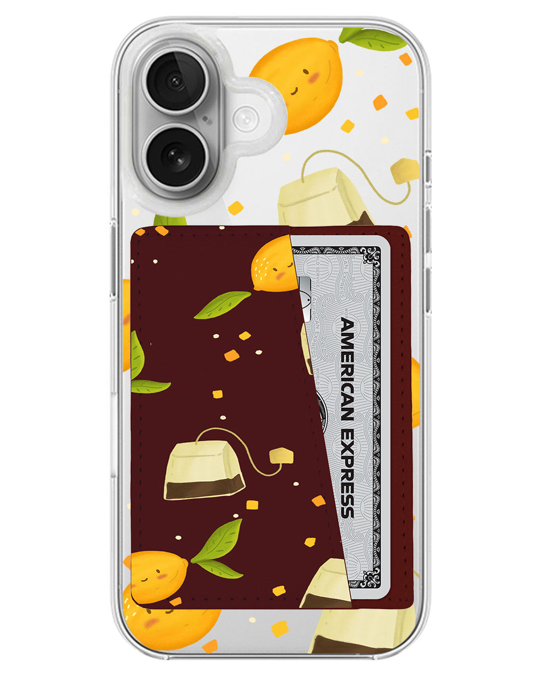 iPhone Leather Wallet Case - Lemon Tea