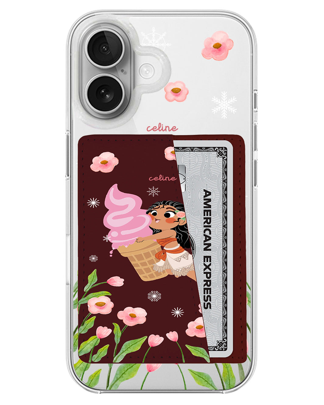 iPhone Leather Wallet Case - Moana Ice