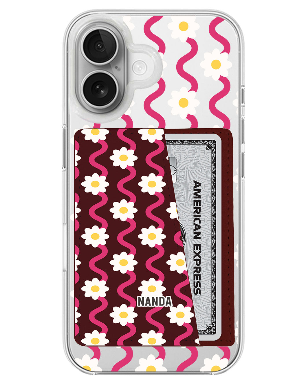 iPhone Leather Wallet Case - Daisy Disco