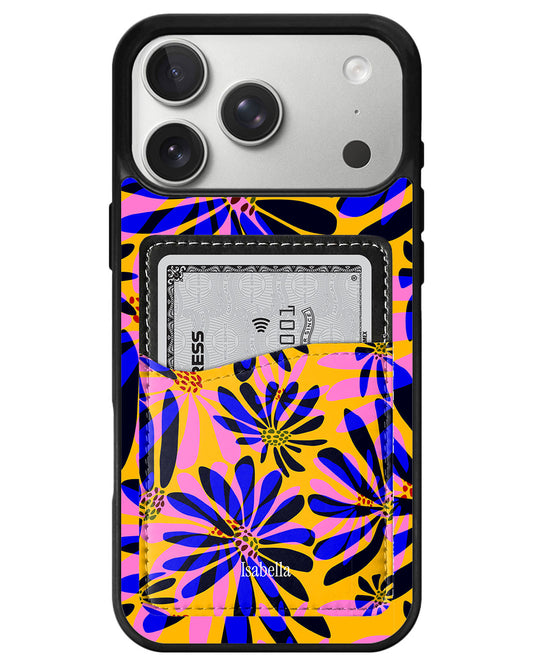 iPhone Phone Wallet Case - Funky daisy