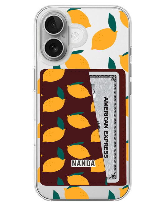 iPhone Leather Wallet Case - Lemon Zest