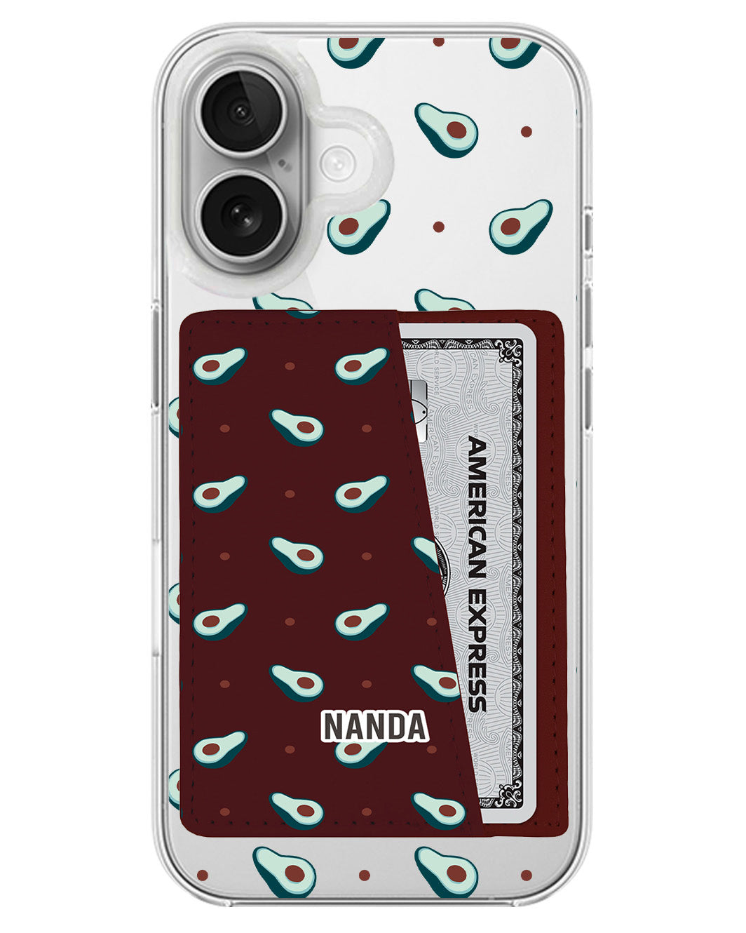 iPhone Leather Wallet Case - Avocado Dreams