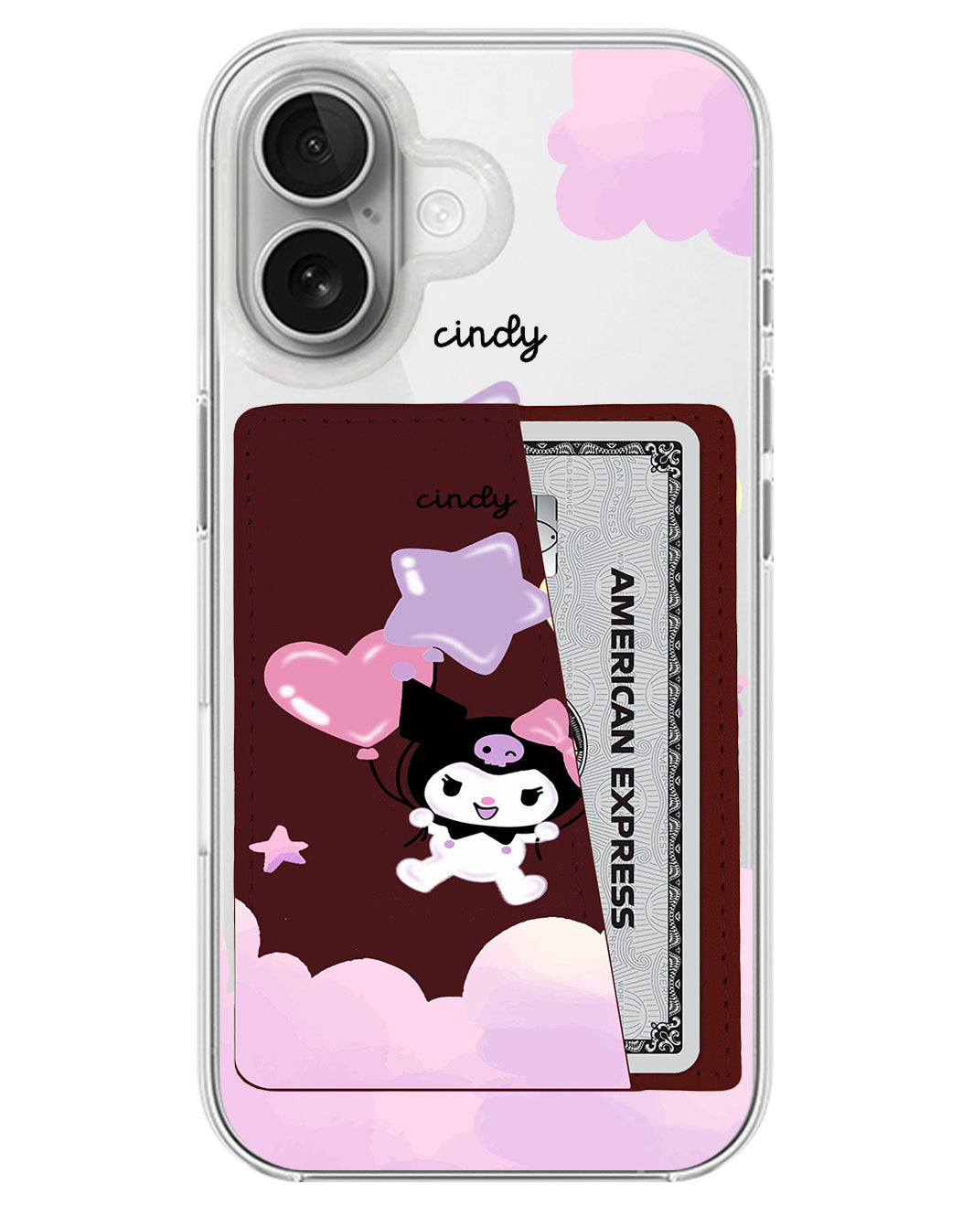 iPhone Leather Wallet Case - Balloon Kuromi