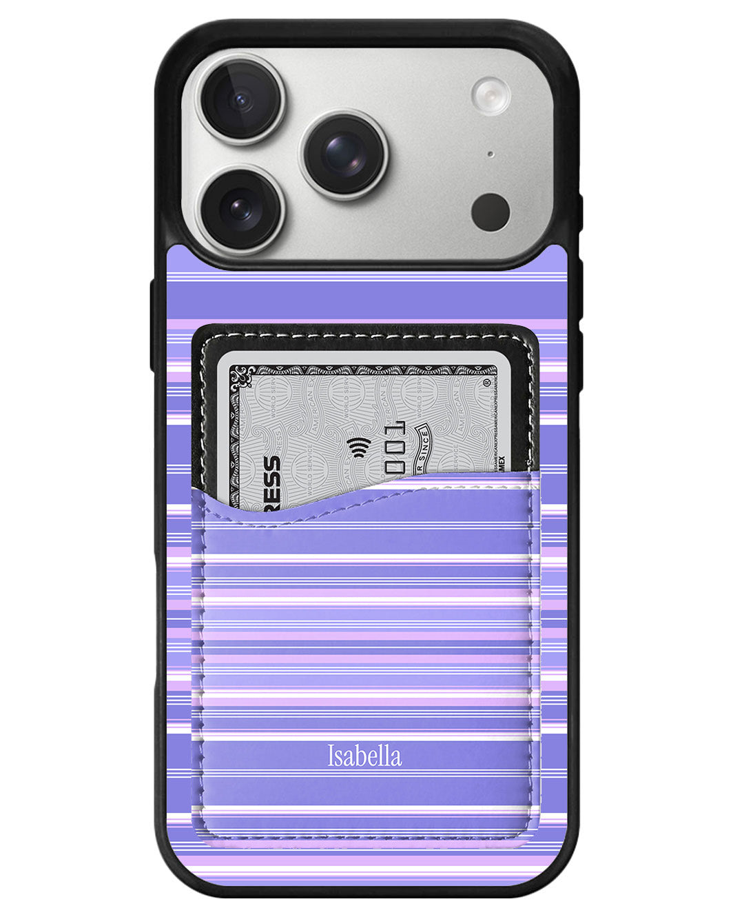 iPhone Phone Wallet Case - Lavender Stripes