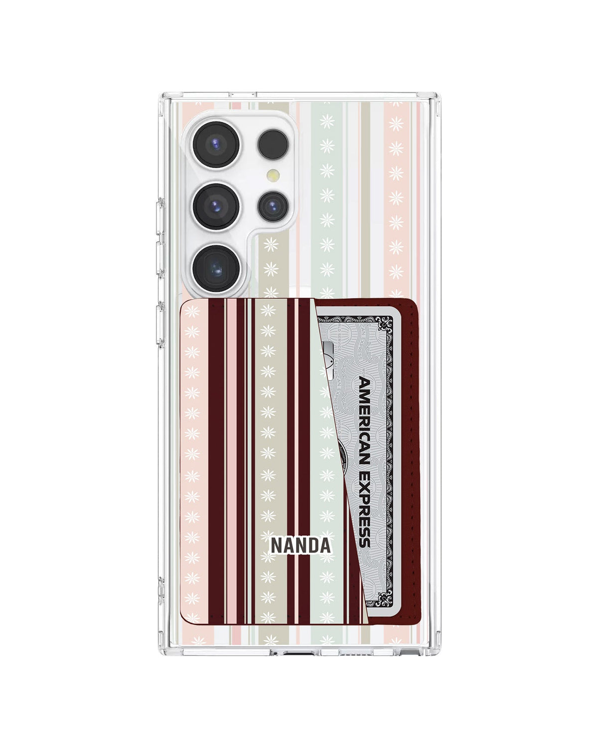 Android Leather Wallet Case - Soft Bloom Stripes