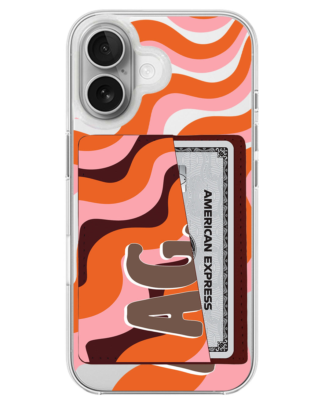iPhone Leather Wallet Case - Tangerine Twist