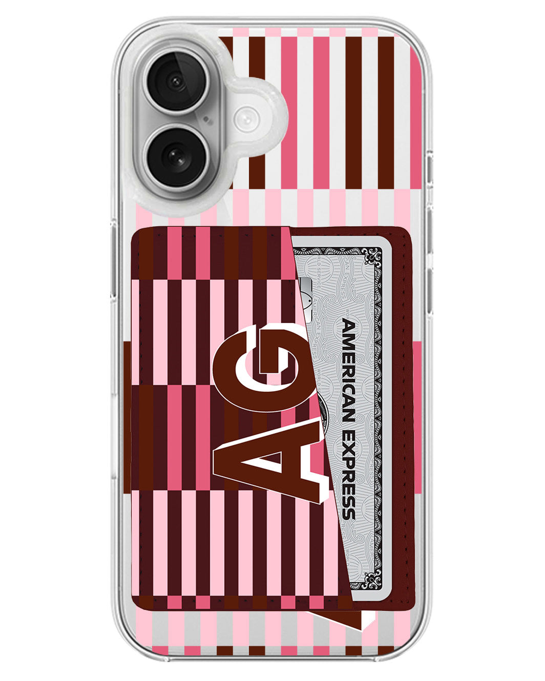 iPhone Leather Wallet Case - Strawberry Mocha