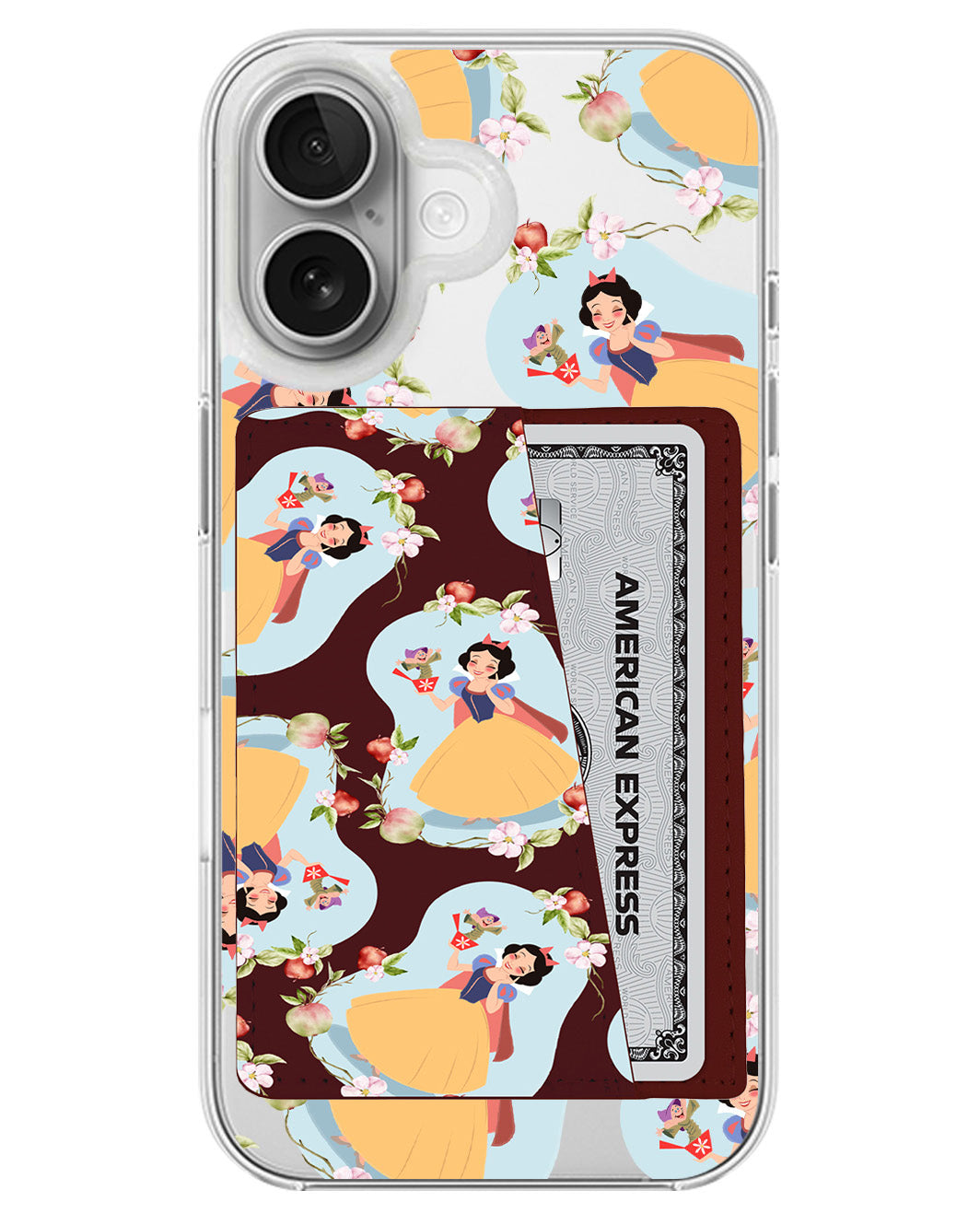 iPhone Leather Wallet Case - Snow White Pattern