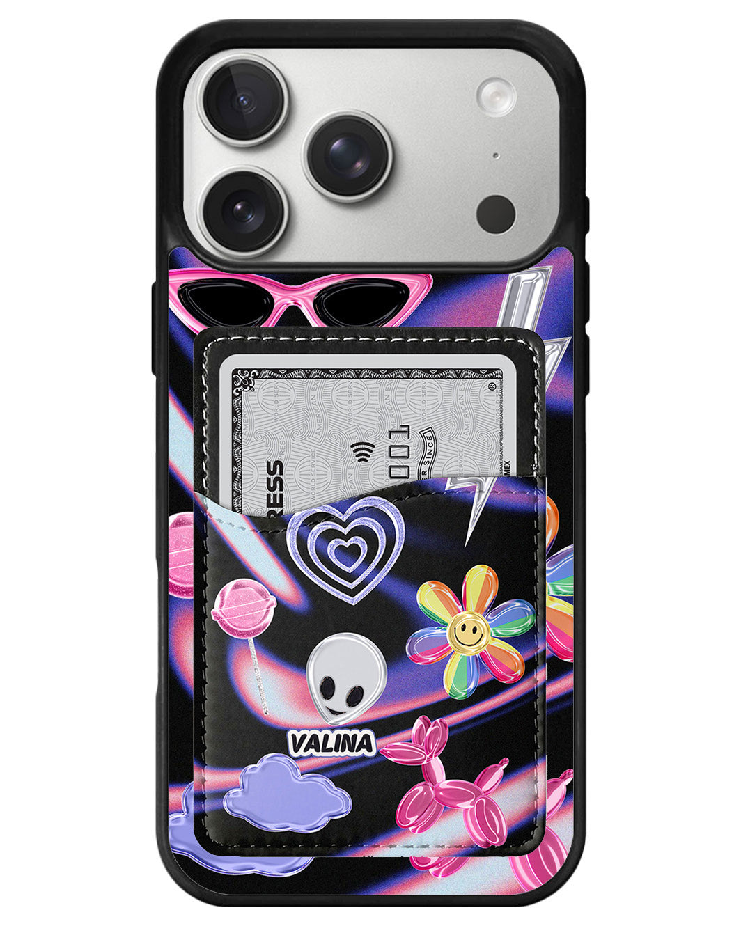 iPhone Phone Wallet Case - Glitter mode
