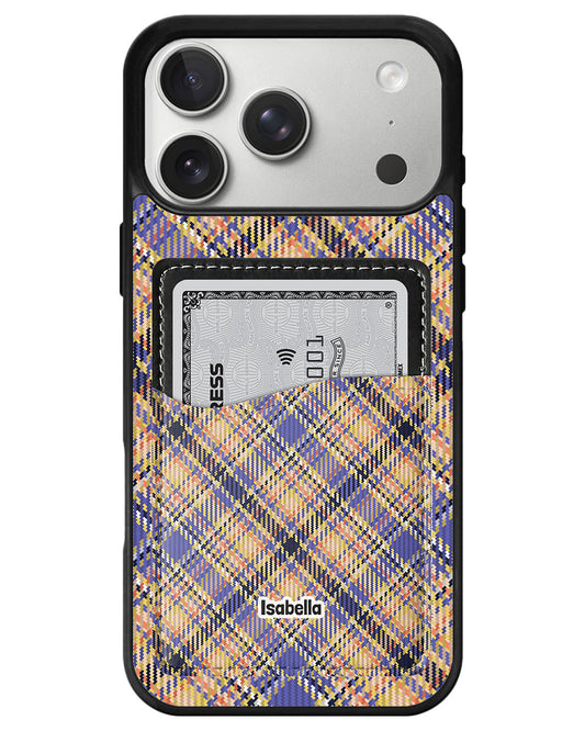 iPhone Phone Wallet Case - Golden plaid