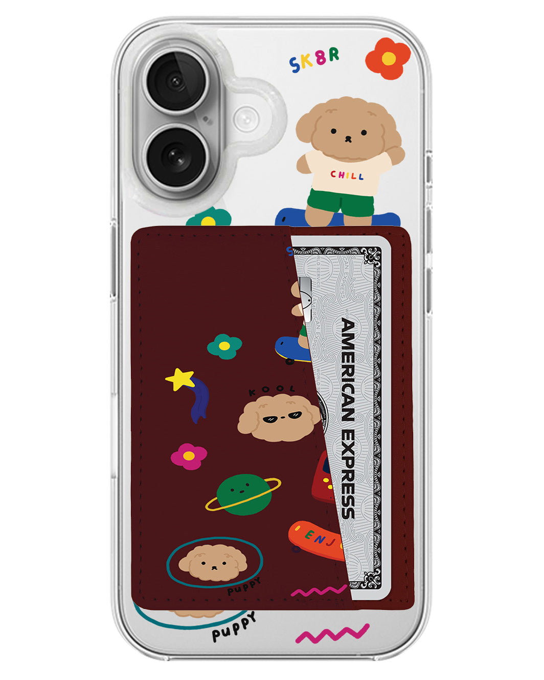 iPhone Leather Wallet Case - Puppy Life