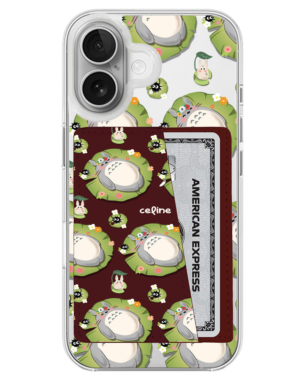 iPhone Leather Wallet Case - Totoro pattern