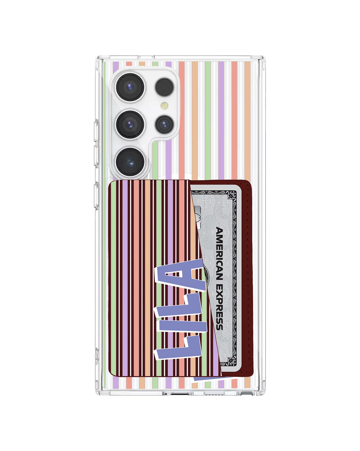 Android Leather Wallet Case - Rainbow Linen