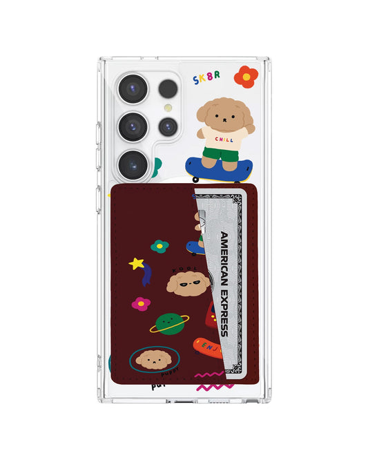 Android Leather Wallet Case - Puppy Life