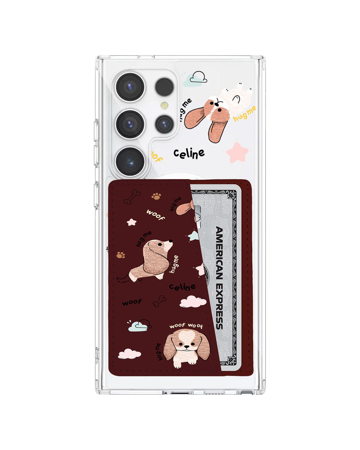 Android Leather Wallet Case - Woof Woof