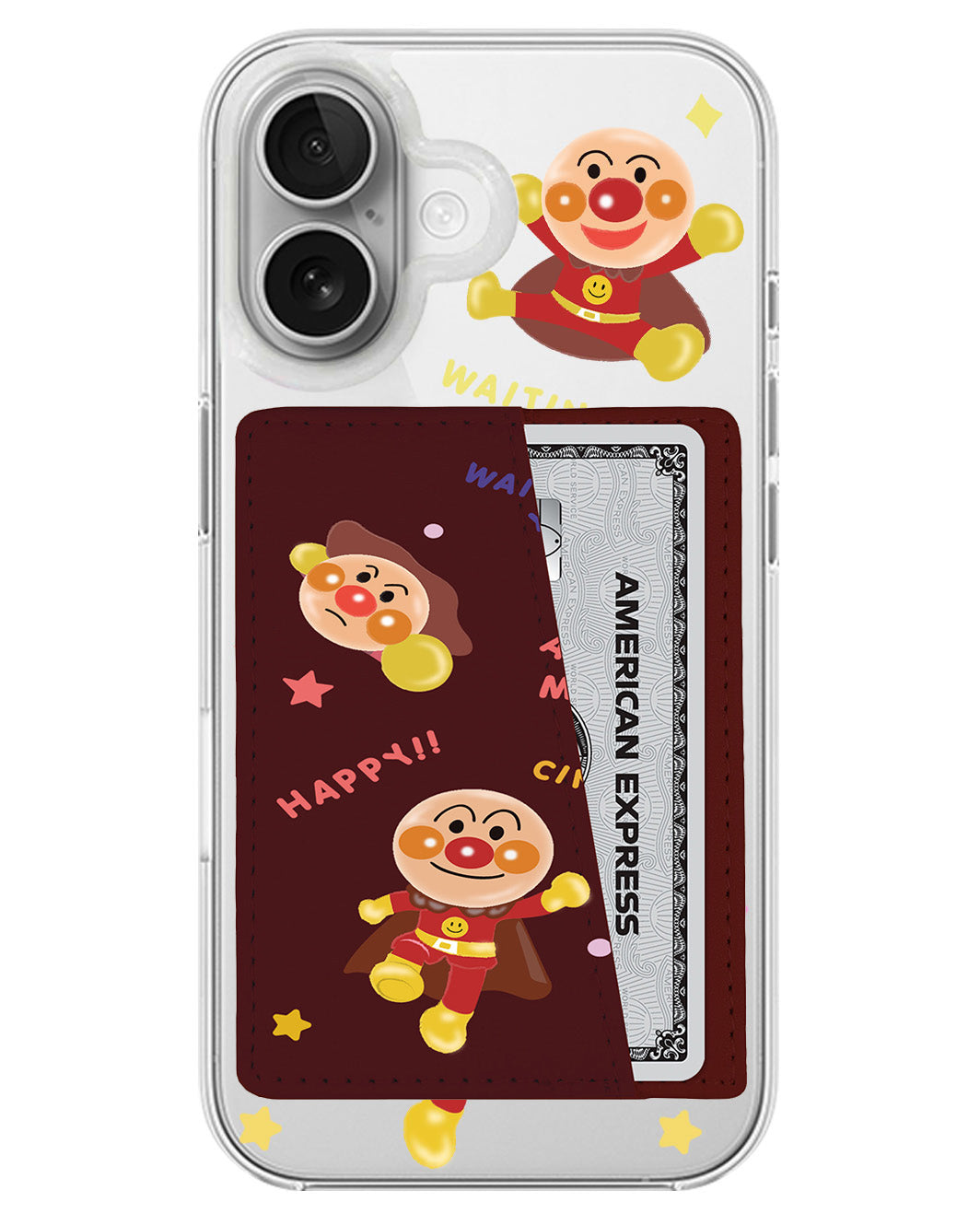 iPhone Leather Wallet Case - Waiting For U Anpanman