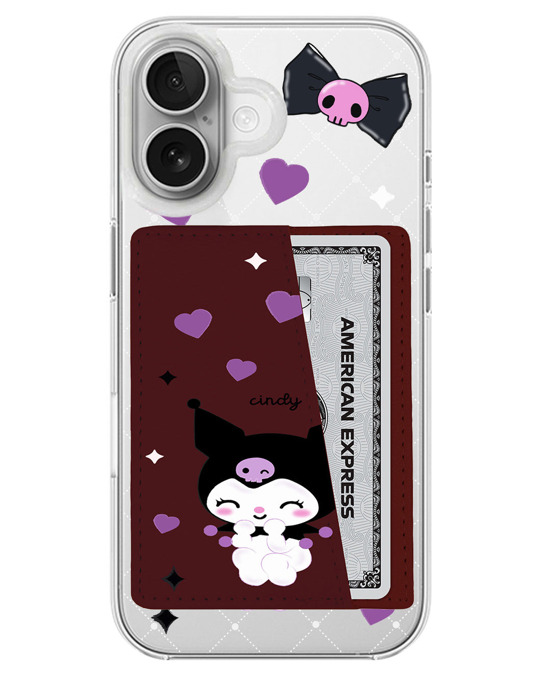 iPhone Leather Wallet Case - Naughty Kuromi