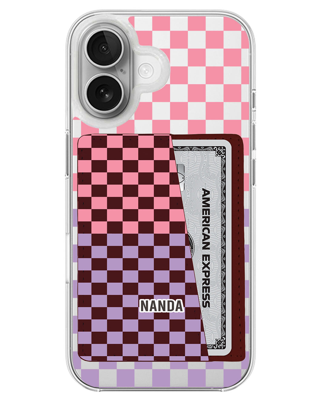 iPhone Leather Wallet Case - Candy checkmate