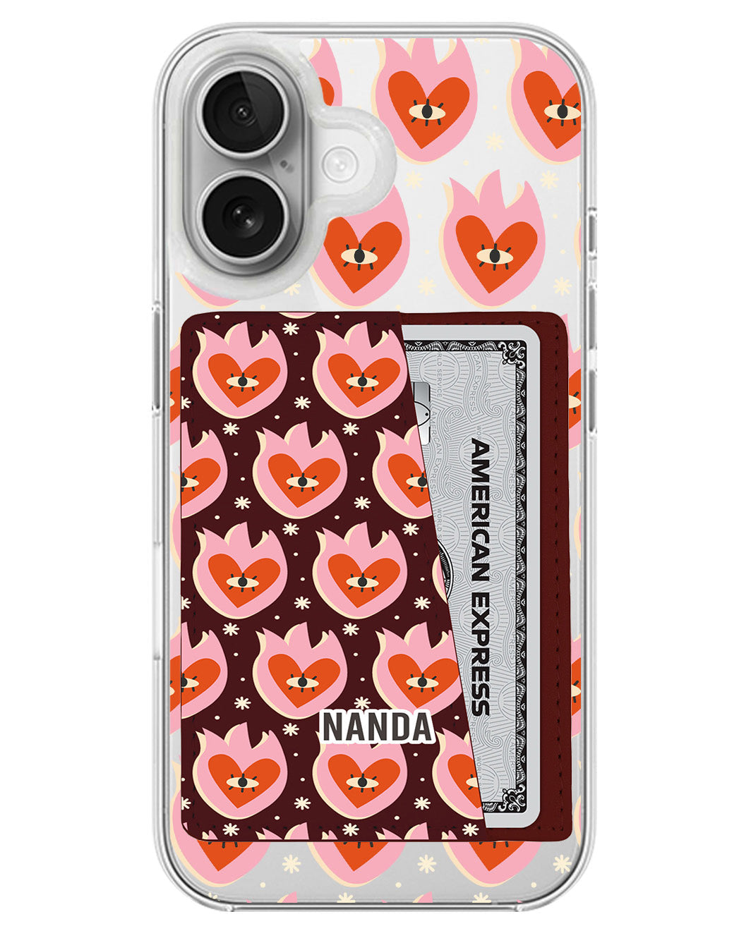 iPhone Leather Wallet Case - Red Sparks