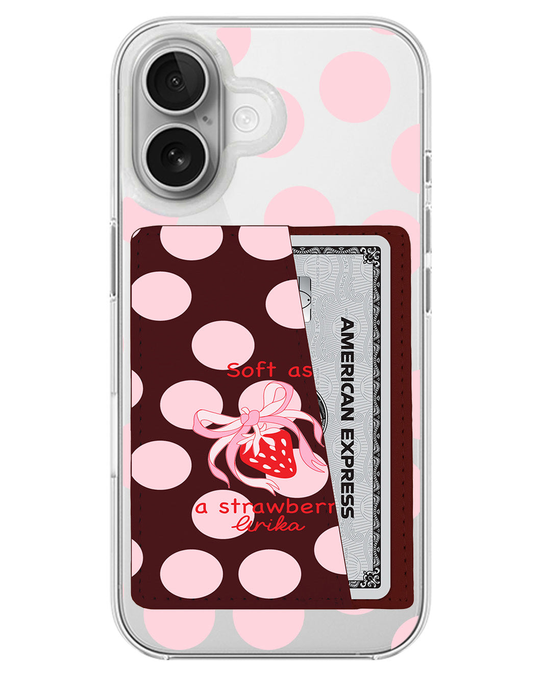iPhone Leather Wallet Case - Strawberry Softie