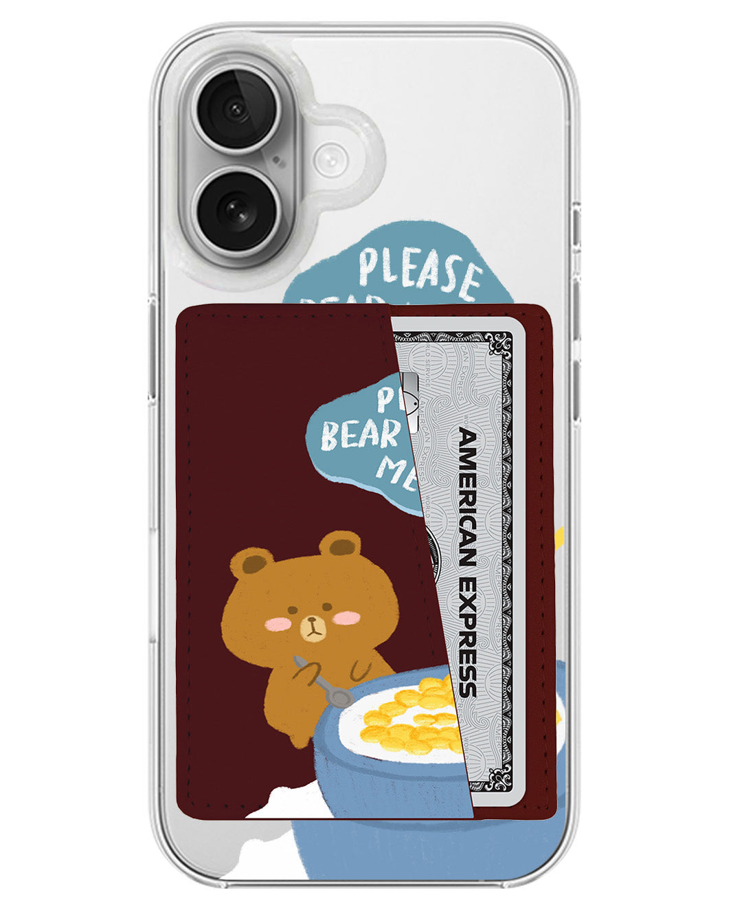 iPhone Leather Wallet Case - Bear Cereal