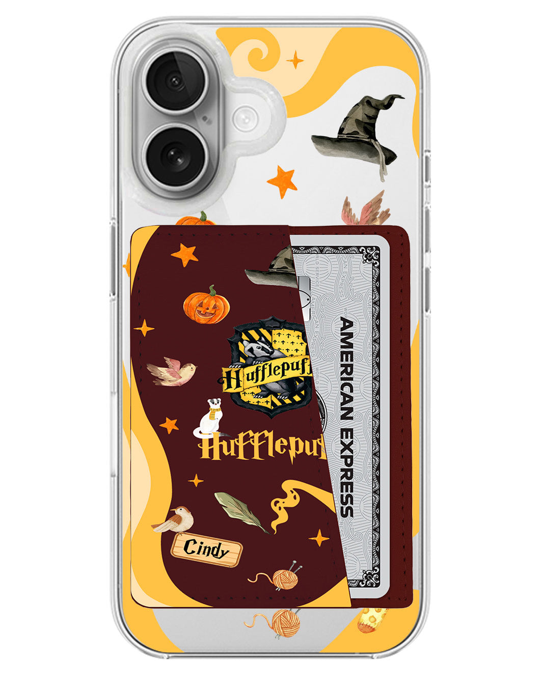 iPhone Leather Wallet Case - Hufflepuff