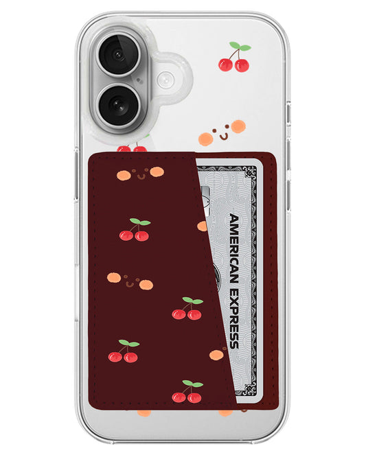 iPhone Leather Wallet Case - Cherry Up