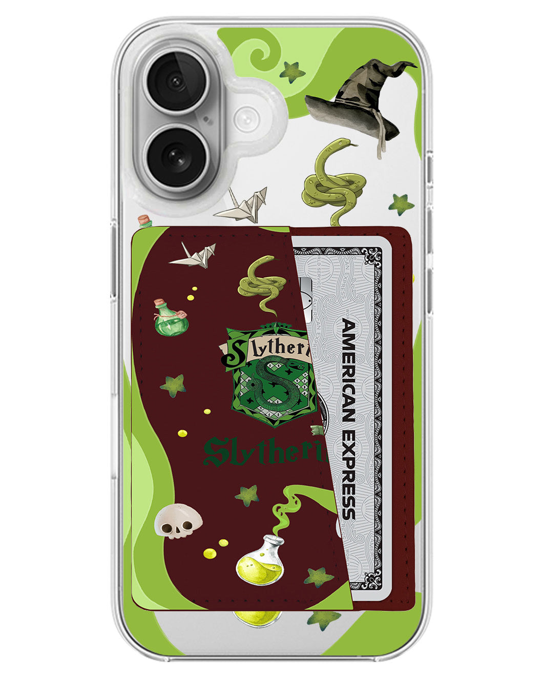iPhone Leather Wallet Case - Slytherin