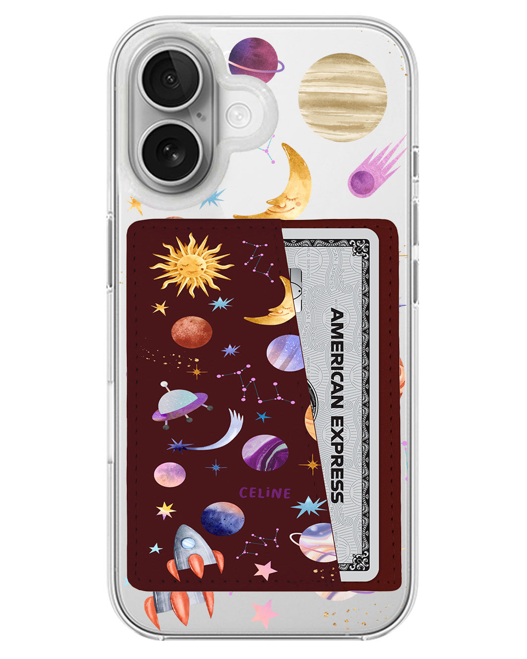 iPhone Leather Wallet Case - Planetarium