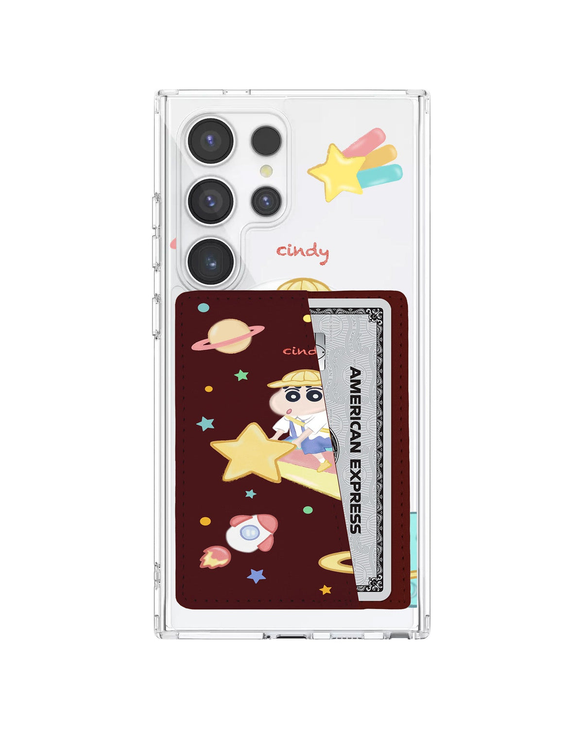 Android Leather Wallet Case - Shinchan Sky