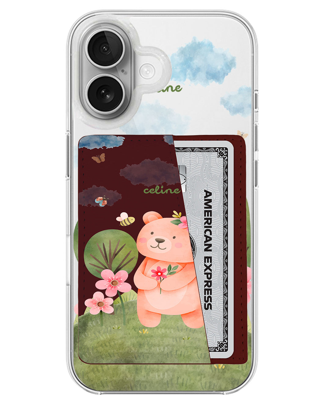 iPhone Leather Wallet Case - Bear In Spring