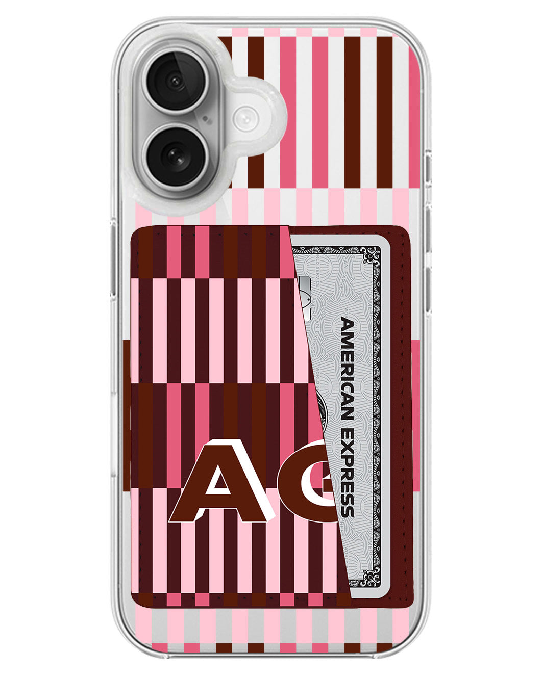 iPhone Leather Wallet Case - Strawberry Mocha B