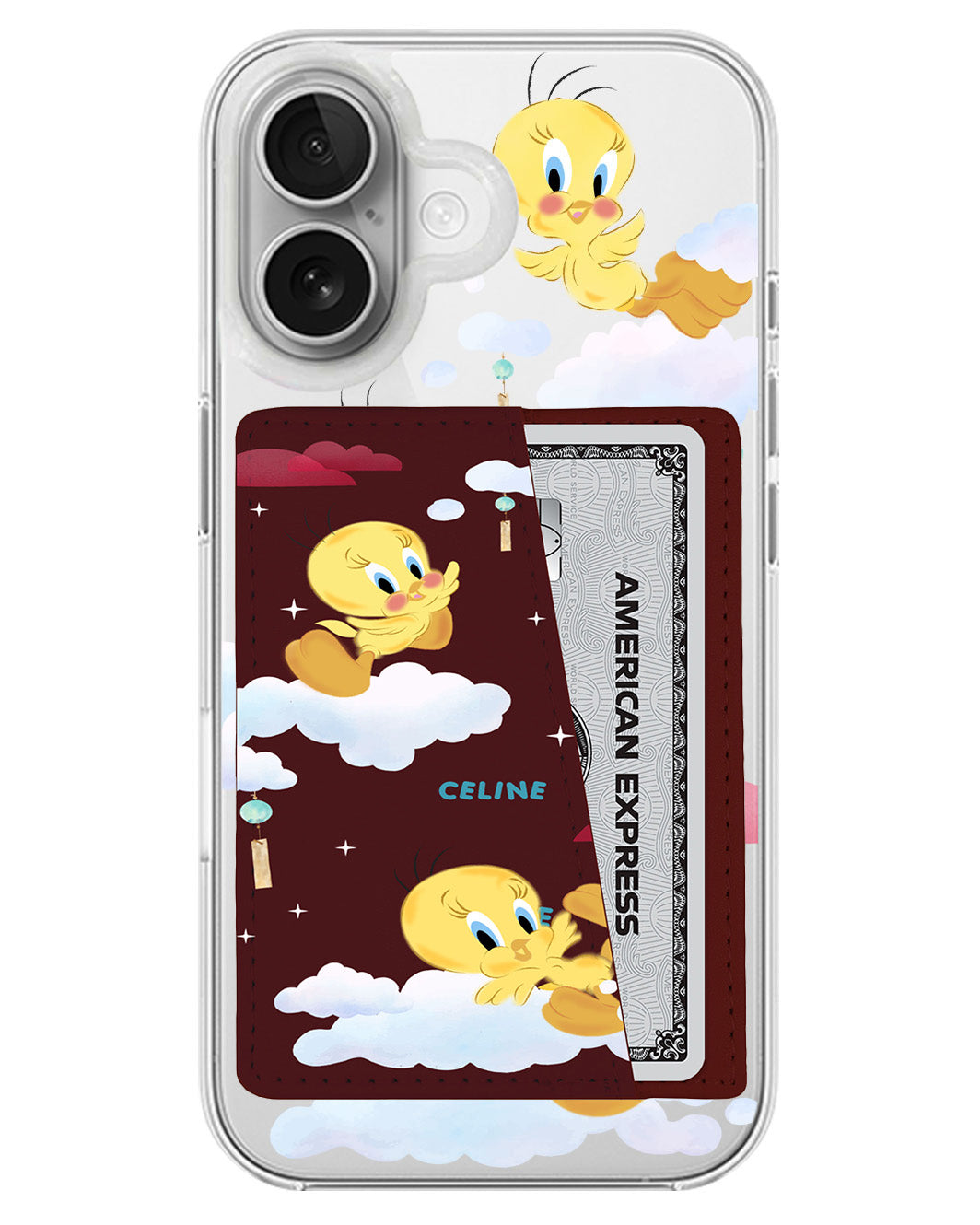 iPhone Leather Wallet Case - Tweety In Sky
