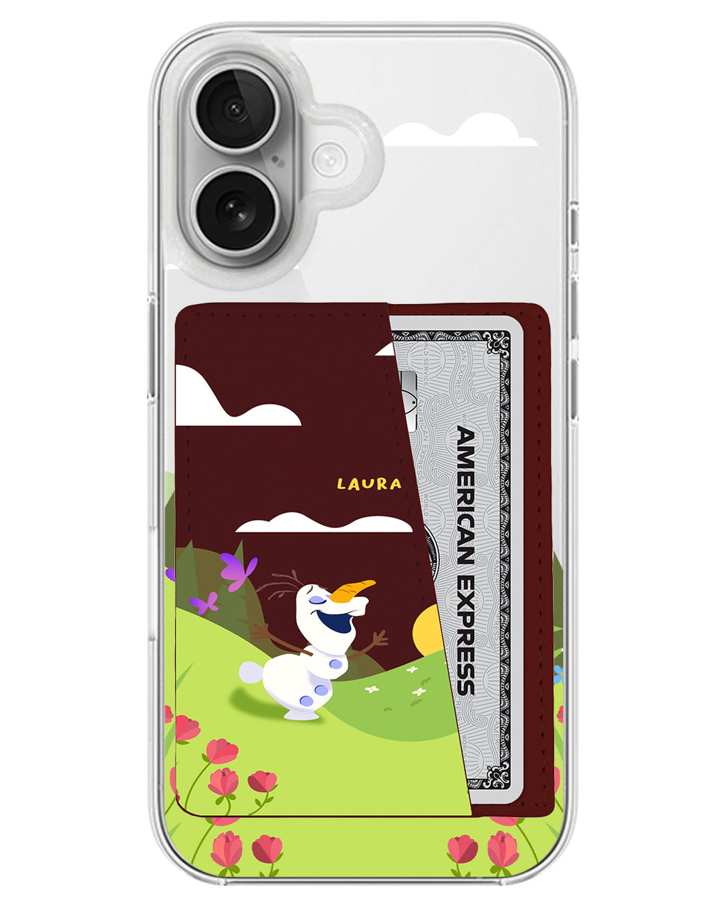 iPhone Leather Wallet Case - Olaf Love Spring