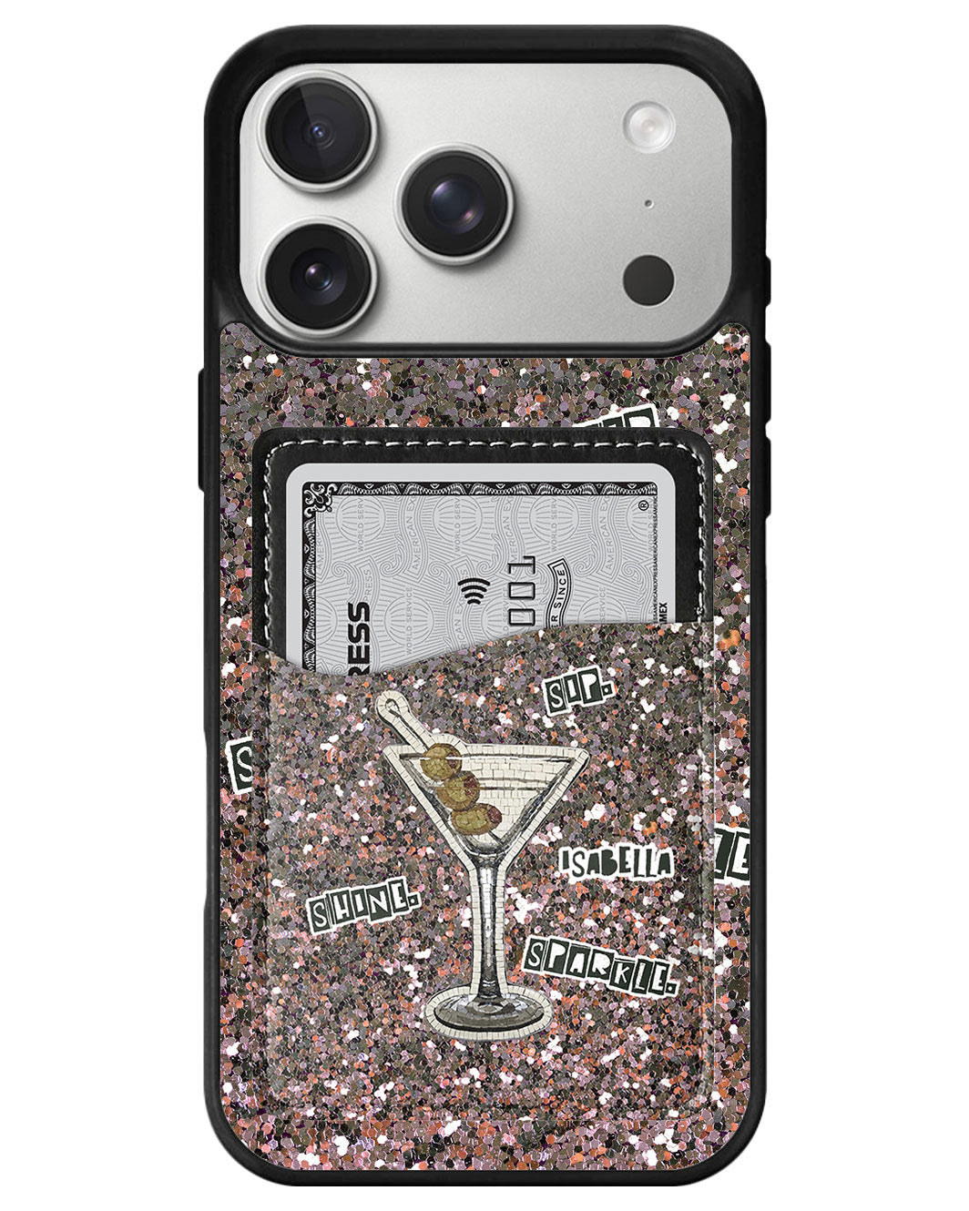 iPhone Phone Wallet Case - Sip Shine Sparkle