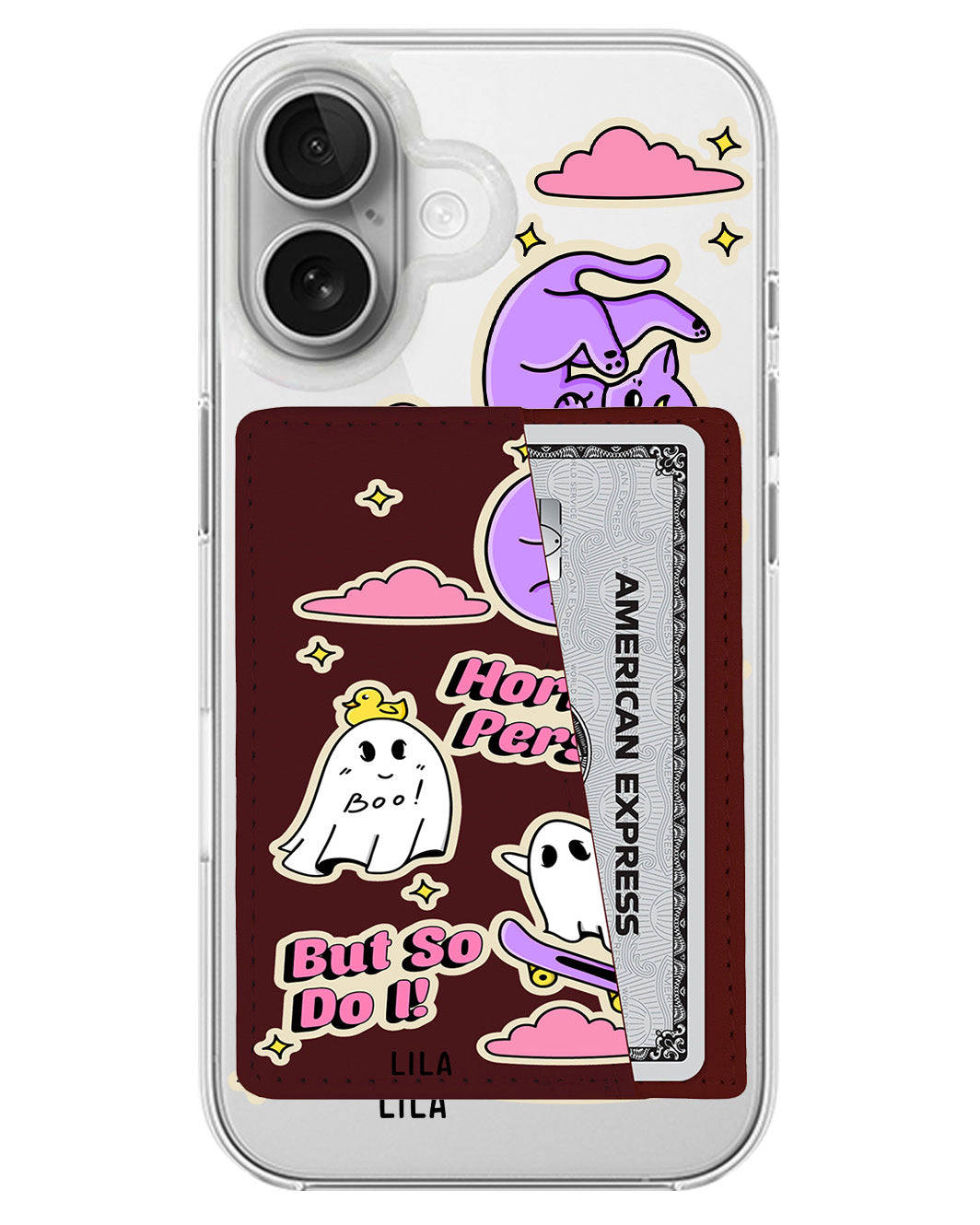 iPhone Leather Wallet Case - Adorably Haunted