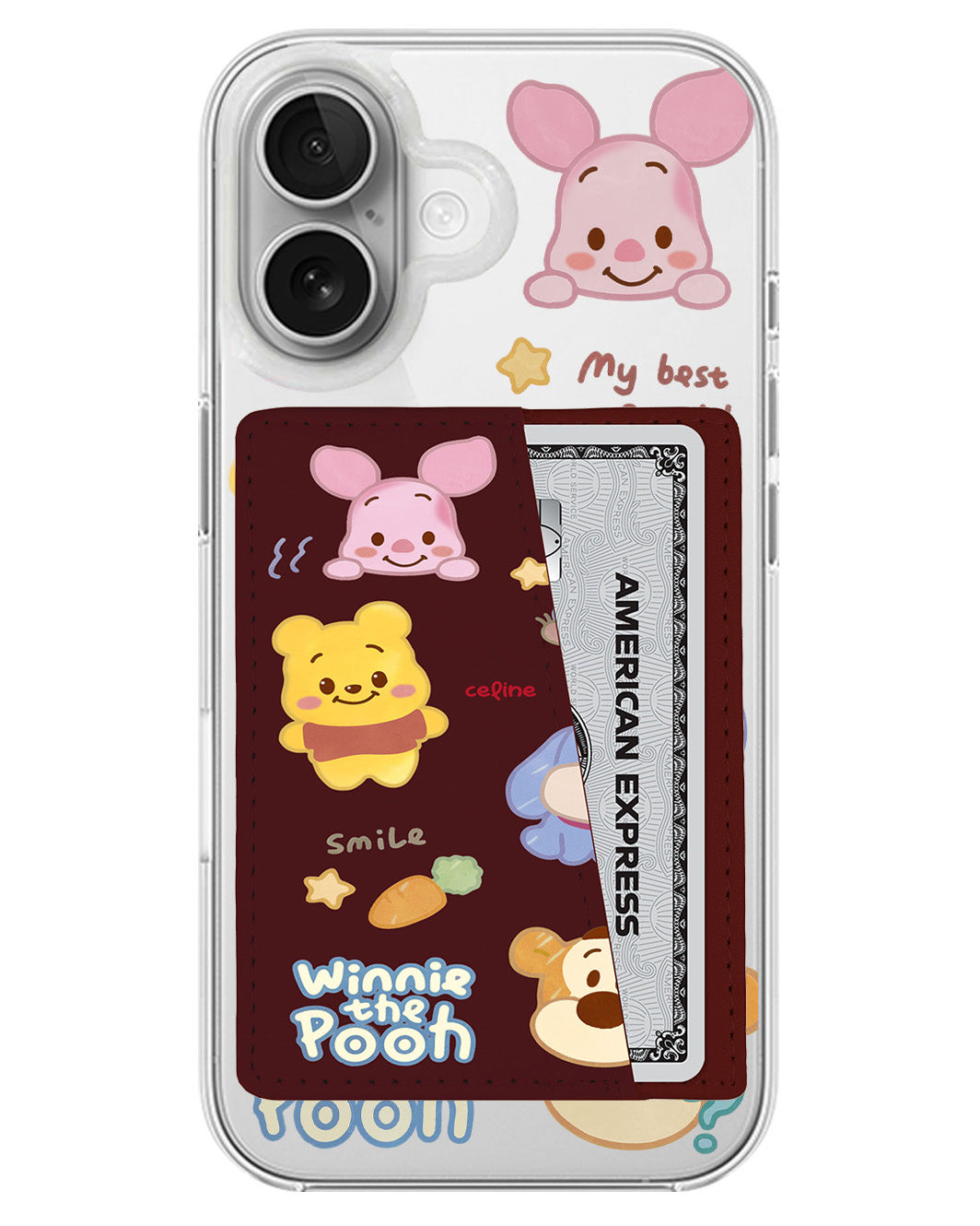 iPhone Leather Wallet Case - Pooh And Friend