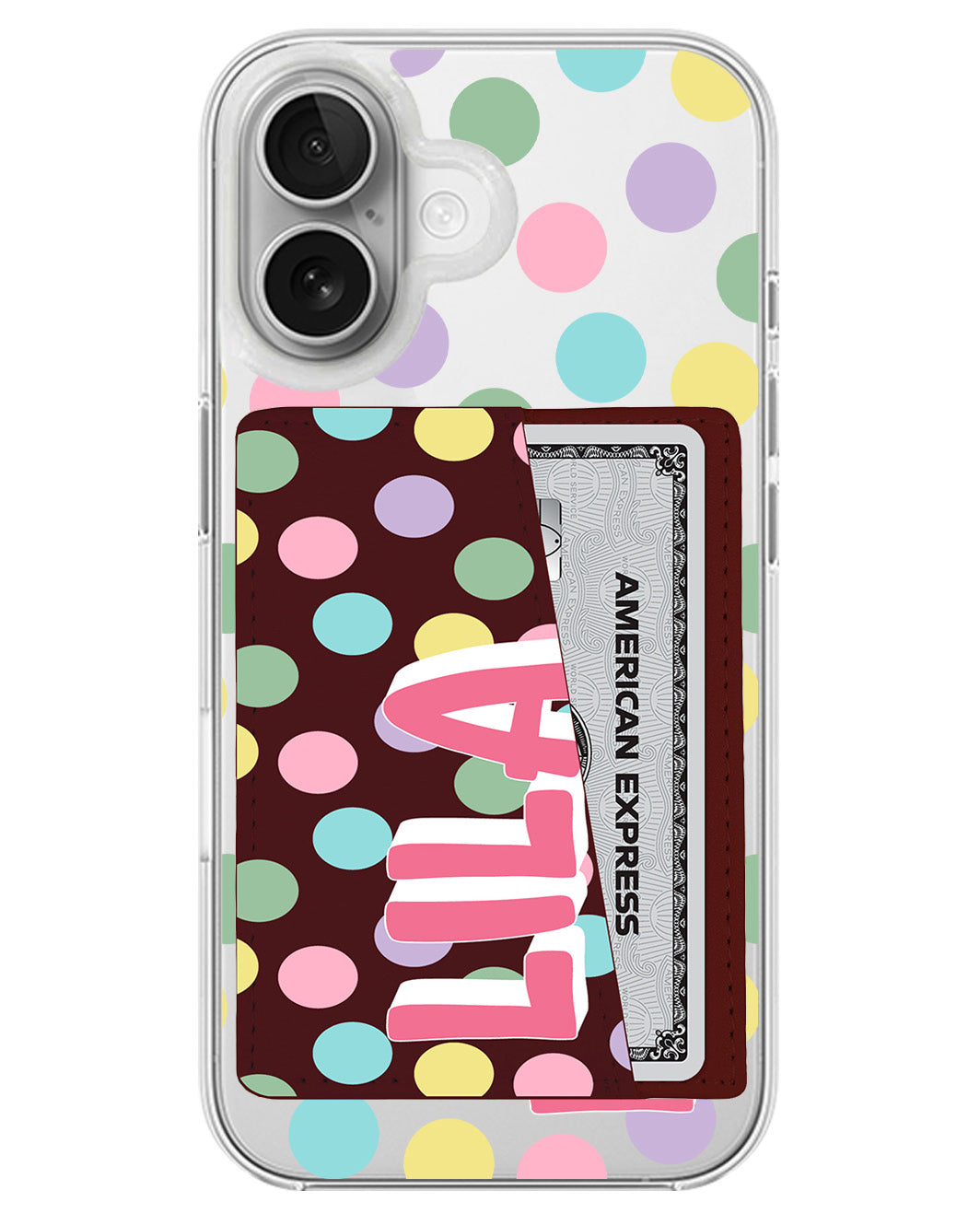 iPhone Leather Wallet Case - Dotty Delight