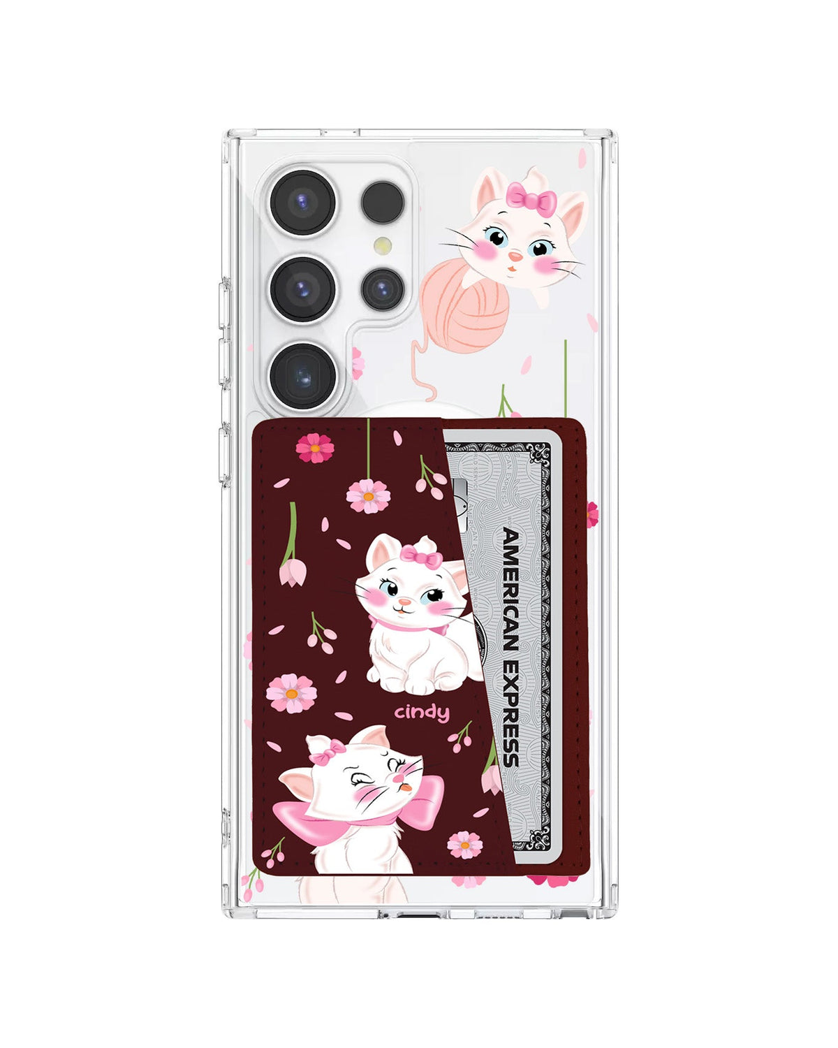 Android Leather Wallet Case - Marrie Cat Flower