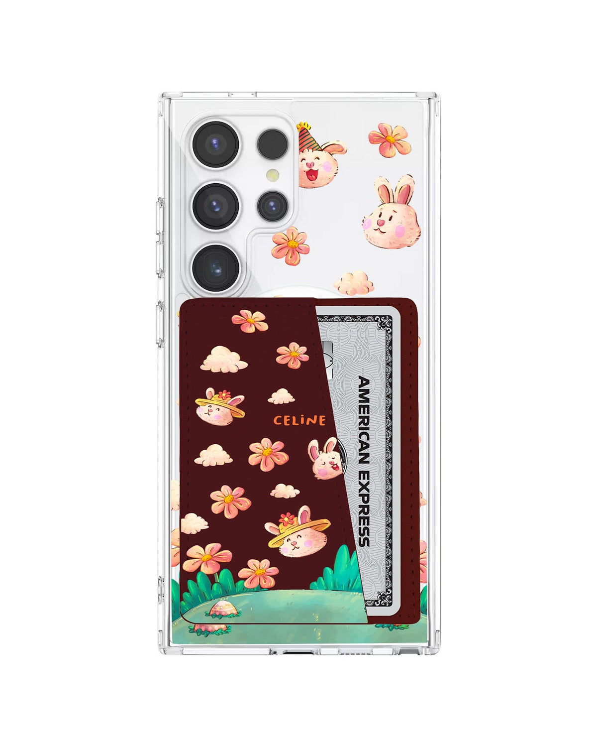 Android Leather Wallet Case - Gardening Bunny