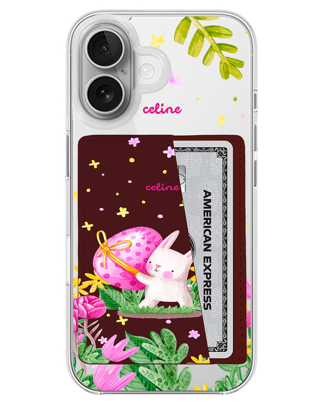 iPhone Leather Wallet Case - Easter Bunny