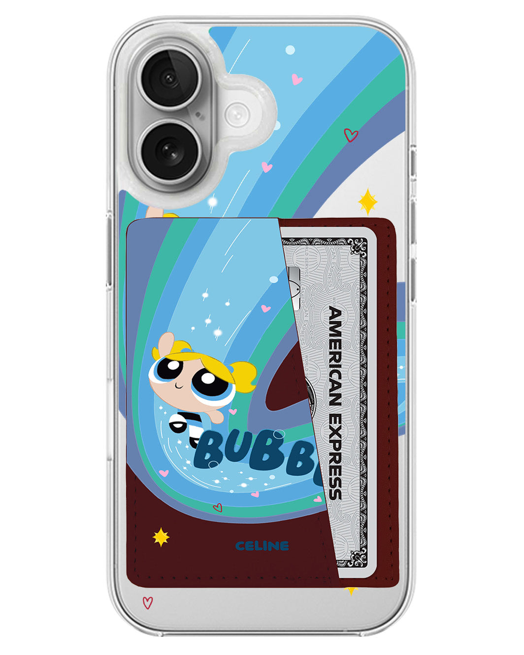 iPhone Leather Wallet Case - Bubbles