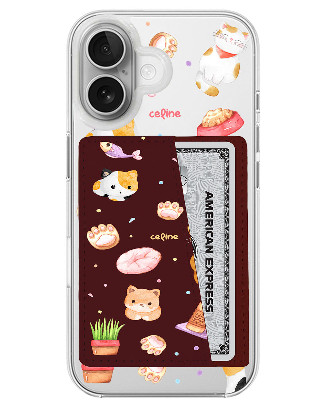 iPhone Leather Wallet Case - Play With Kitty