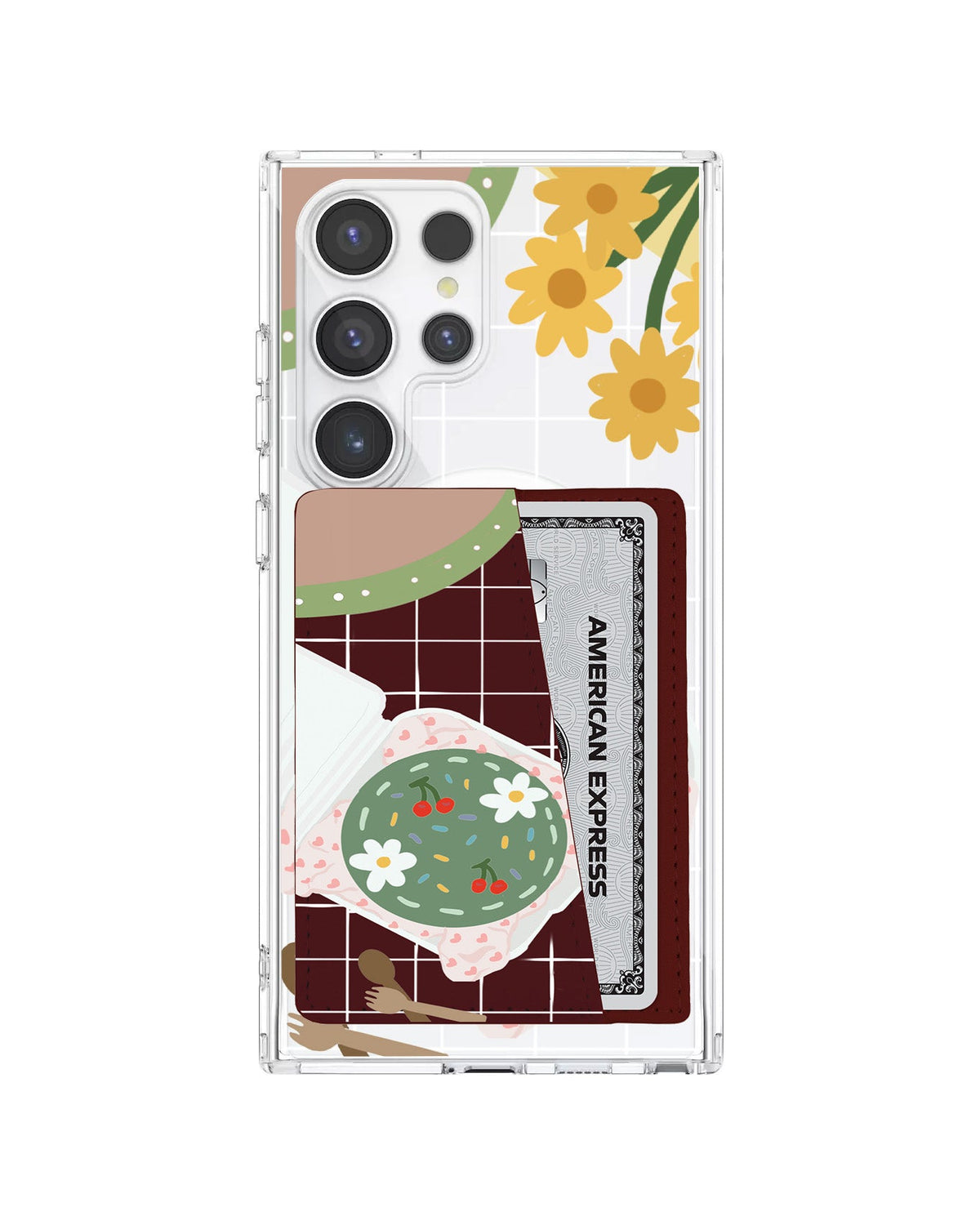 Android Leather Wallet Case - Cherry Bento