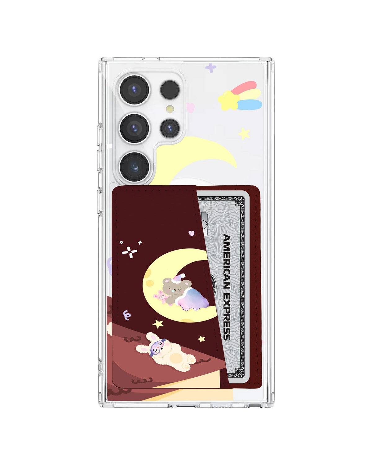Android Leather Wallet Case - Moon Teddy