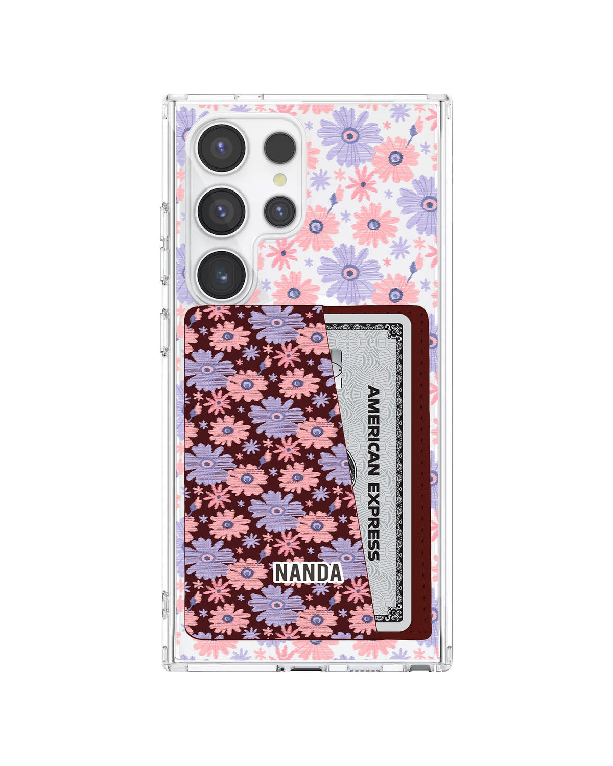 Android Leather Wallet Case - Lilac Meadow
